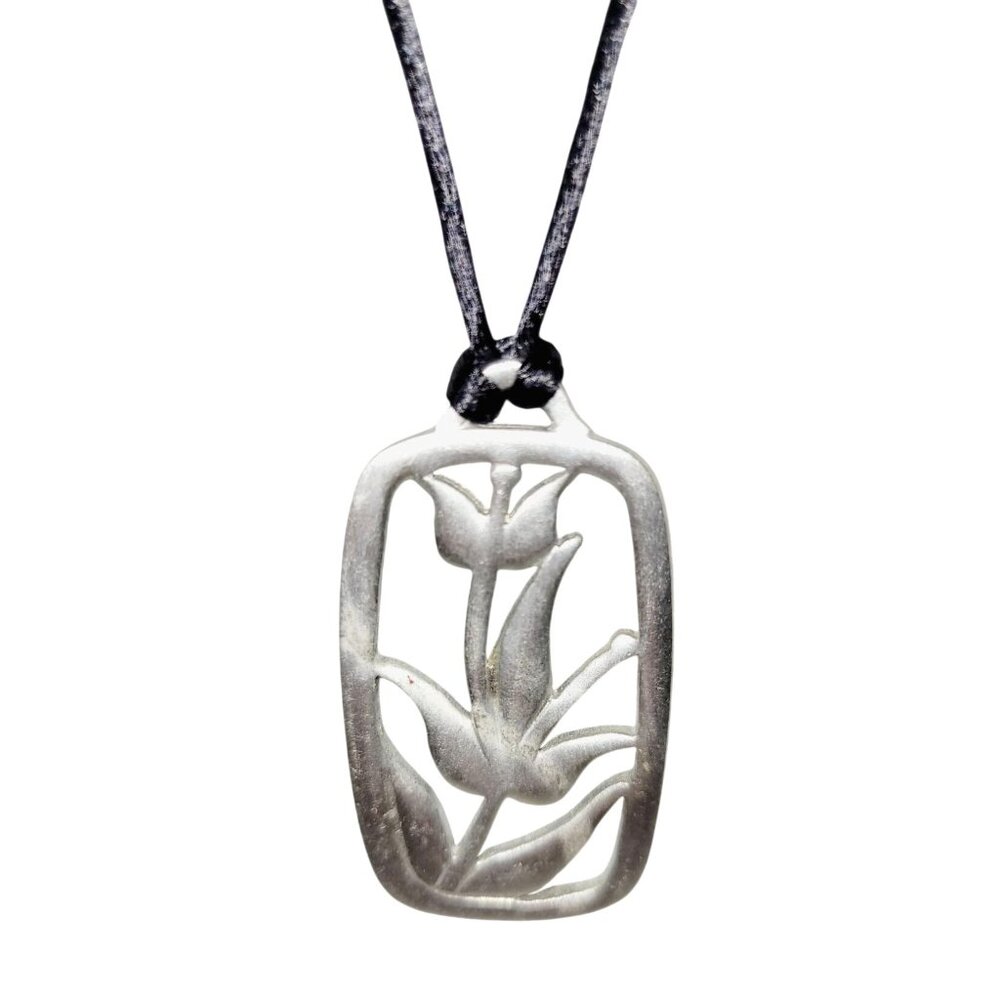 Vtg Kenneth Kantro Tulip Flower Necklace Lovell Designs Artisan Friendship Symbo